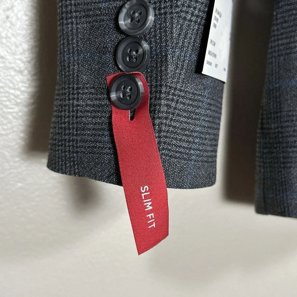 J Ferrar Mens 36‎ R Suit Jacket Slim Fit Charcoal Ultra Comfort Stretch Formal
